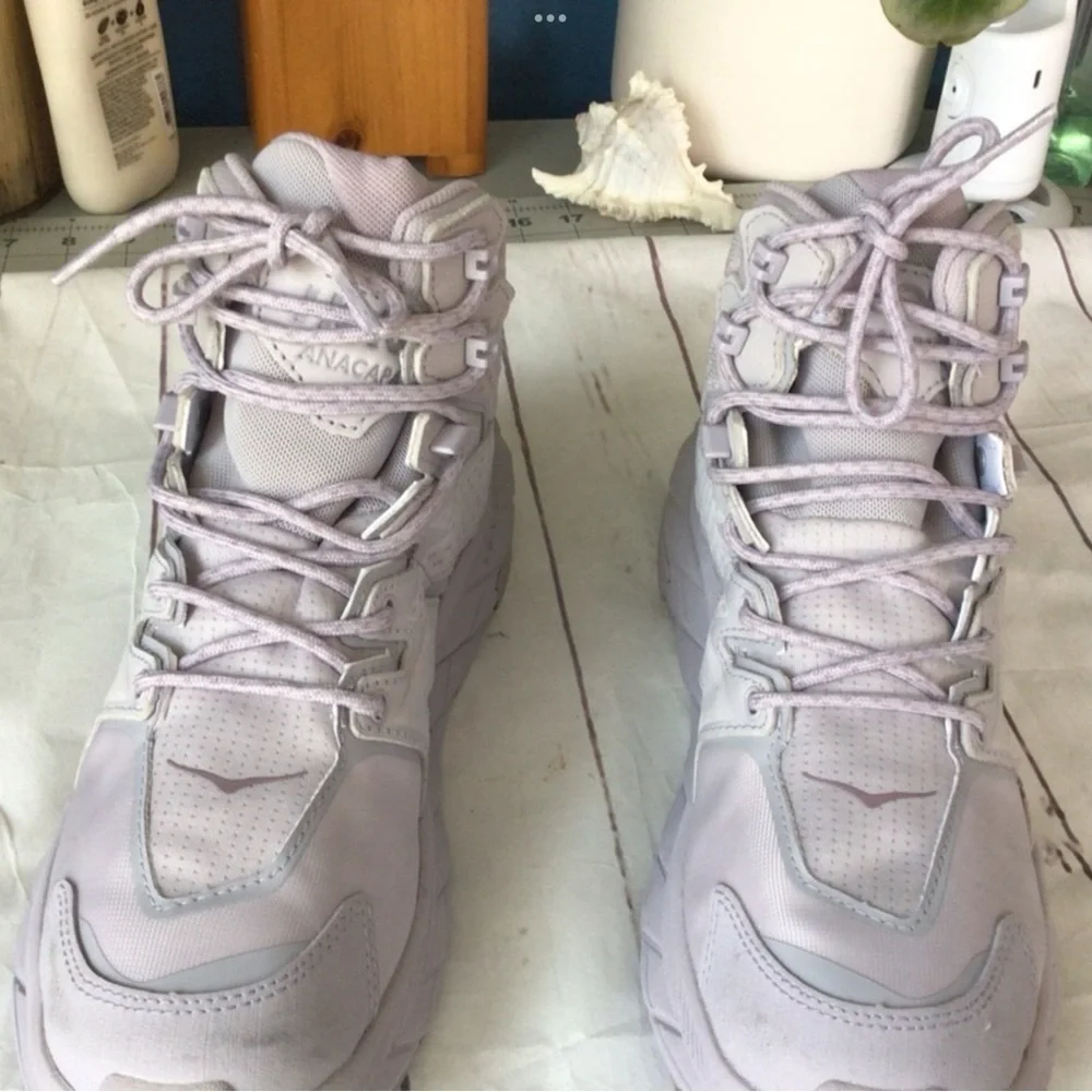 Hoka Women's Athletic Hiking High Top Mountain Trail Race Shoes Light Purple